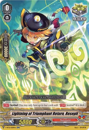 Lightning of Triumphant Return, Reseph (V-BT12/029EN), V-BT12: Divine Lightning Radiance — Vanguard card price