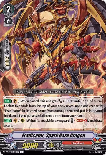 Eradicator, Spark Raze Dragon (V-BT12/043EN), V-BT12: Divine Lightning Radiance — Vanguard card price