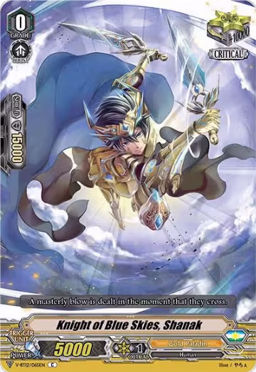 Knight of Blue Skies, Shanak (V-BT12/065EN), V-BT12: Divine Lightning Radiance — Vanguard card price