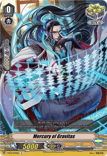 Mercury of Gravitas (V-BT12/075EN), V-BT12: Divine Lightning Radiance — Vanguard card price