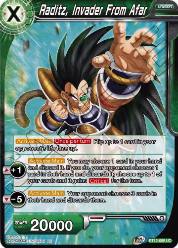 Raditz, Invader From Afar (BT12-058), Vicious Rejuvenation — DB Super card price