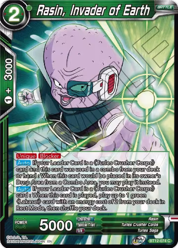 Rasin, Invader of Earth (BT12-074), Vicious Rejuvenation — DB Super card price