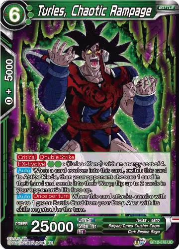 Turles, Chaotic Rampage (BT12-078), Vicious Rejuvenation — DB Super card price