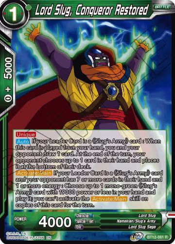 Lord Slug, Conqueror Restored (BT12-061), Vicious Rejuvenation — DB Super card price