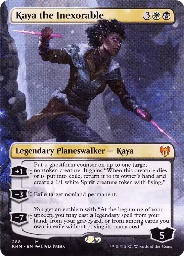 Kaya the Inexorable (Borderless) (288), Kaldheim — Magic card price