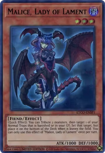 Malice, Lady of Lament (UR) (ETCO-ENSP1) (ETCO-ENSP1), Eternity Code — Yu-Gi-Oh! card price