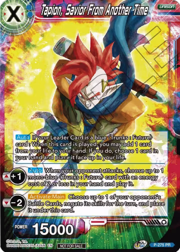 Tapion, Savior From Another Time (Unison Warrior Series Tournament Pack Vol.3) (P-275), Tournament Promotion Cards — DB Super card price