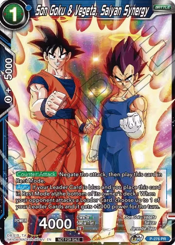 Son Goku & Vegeta, Saiyan Synergy (Unison Warrior Series Tournament Pack Vol.3) (P-276), Tournament Promotion Cards — DB Super card price
