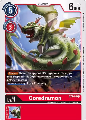 Coredramon (ST1-06 C), Starter Deck 01: Gaia Red — Digimon card price