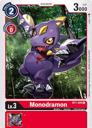 Monodramon (BT1-009 C), Release Special Booster 1.0 — Digimon card price