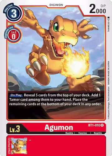 Agumon - BT1-010 (BT1-010 R), Release Special Booster 1.0 — Digimon card price