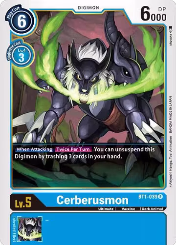 Cerberusmon (BT1-039 R), Release Special Booster 1.0 — Digimon card price