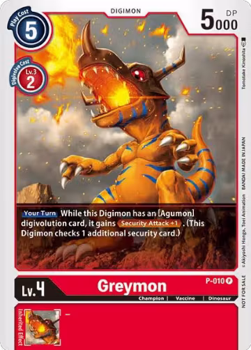 Greymon - P-010 (P-010 P), Digimon Promotion Cards — Digimon card price