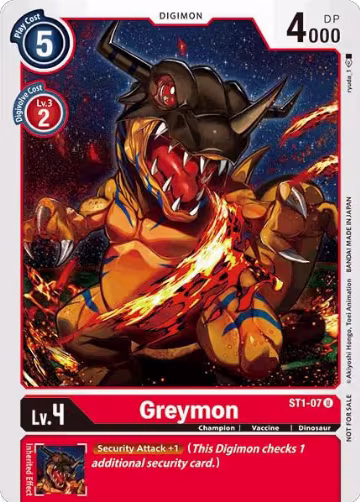 Greymon - ST1-07 (Tamer Party Promo) (ST1-07 U), Starter Deck 01: Gaia Red — Digimon card price