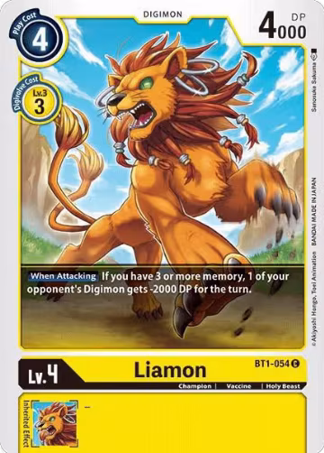 Liamon (BT1-054 C), Release Special Booster 1.0 — Digimon card price