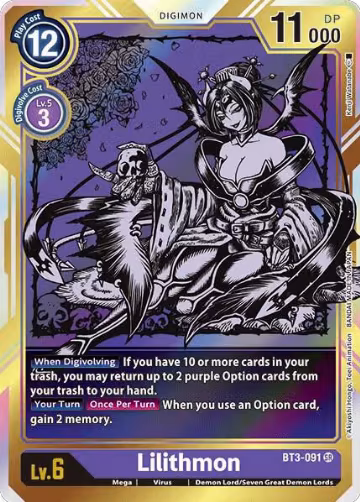 Lilithmon (Alternate Art) (BT3-091 SR), Release Special Booster 1.0 — Digimon card price