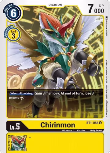 Chirinmon (BT1-058 U), Release Special Booster 1.0 — Digimon card price