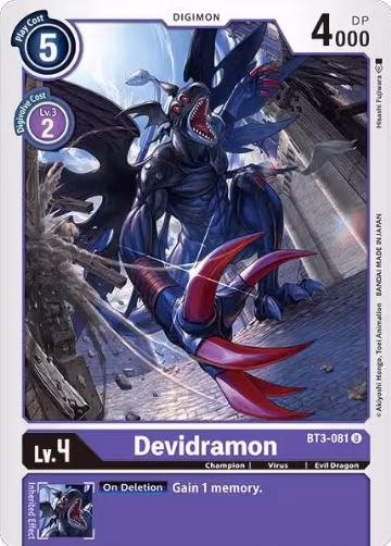 Devidramon (BT3-081 U), Release Special Booster 1.0 — Digimon card price