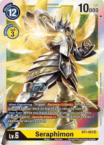 Seraphimon (BT1-063 SR), Release Special Booster 1.0 — Digimon card price