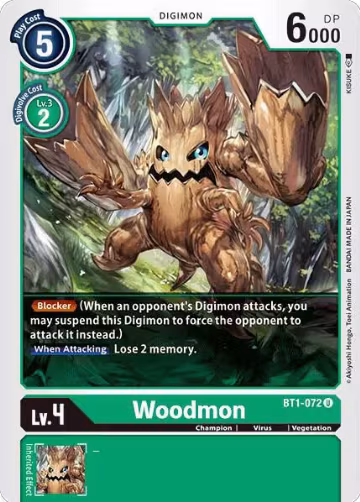 Woodmon (BT1-072 U), Release Special Booster 1.0 — Digimon card price