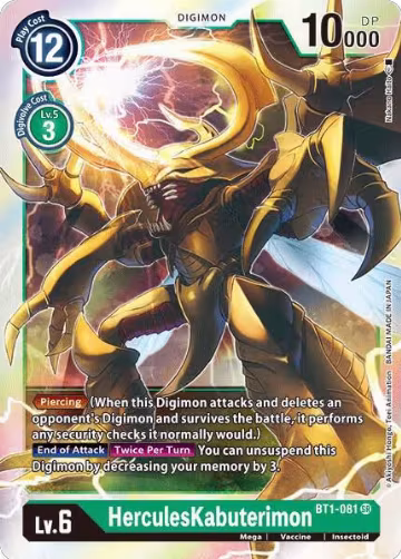 HerculesKabuterimon (BT1-081 SR), Release Special Booster 1.0 — Digimon card price