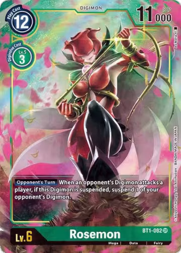 Rosemon (Alternate Art) (BT1-082 SR), Release Special Booster 1.0 — Digimon card price