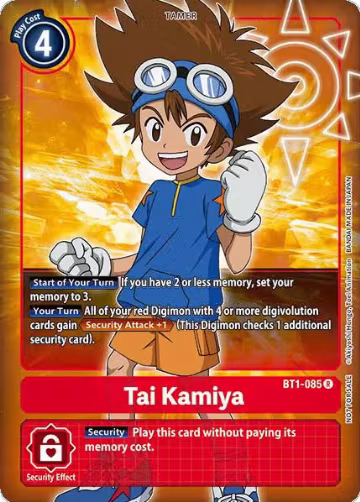 Tai Kamiya - BT1-085 (Box Topper) (BT1-085 R), Release Special Booster 1.0 — Digimon card price