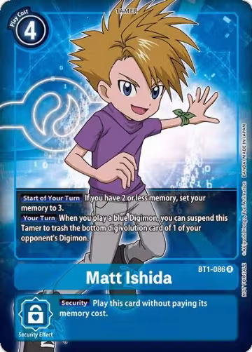 Matt Ishida - BT1-086 (Box Topper) (BT1-086 R), Release Special Booster 1.0 — Digimon card price