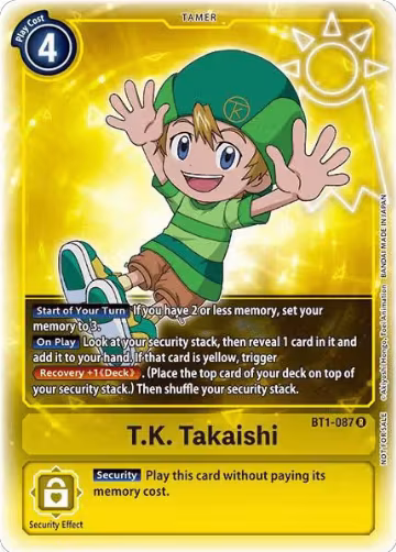 T.K. Takaishi (Box Topper) (BT1-087 R), Release Special Booster 1.0 — Digimon card price
