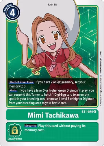 Mimi Tachikawa - BT1-089 (BT1-089 R), Release Special Booster 1.0 — Digimon card price
