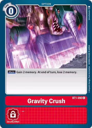 Gravity Crush (BT1-090 C), Release Special Booster 1.0 — Digimon card price