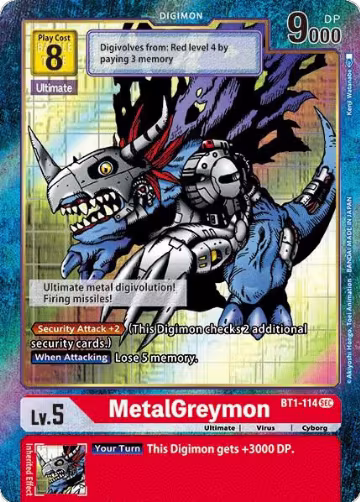 MetalGreymon (Secret Rare) (Alternate Art) (BT1-114 SEC), Release Special Booster 1.0 — Digimon card price