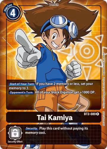Tai Kamiya - BT2-089 (Box Topper) (BT2-089 R), Release Special Booster 1.0 — Digimon card price