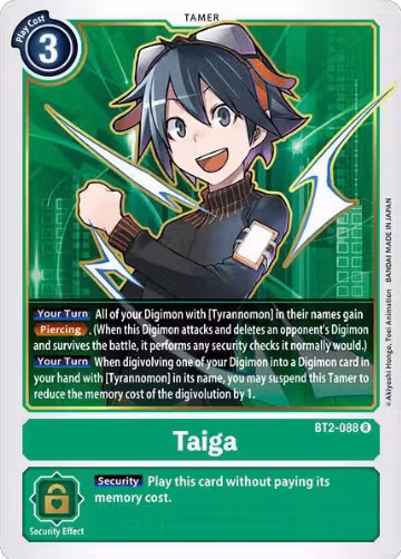 Taiga (BT2-088 R), Release Special Booster 1.0 — Digimon card price