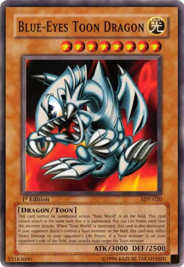 Blue-Eyes Toon Dragon (SDP-020) — card price