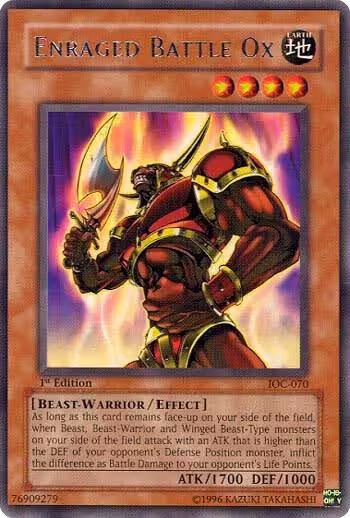 Enraged Battle Ox (IOC-070), Invasion of Chaos — Yu-Gi-Oh! card price