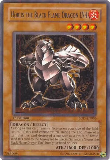 Horus The Black Flame Dragon LV4 (SOD-EN006), Soul of the Duelist — Yu-Gi-Oh! card price