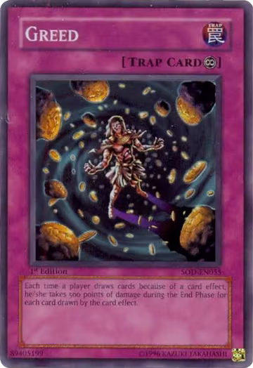 Greed (SOD-EN055), Soul of the Duelist — Yu-Gi-Oh! card price