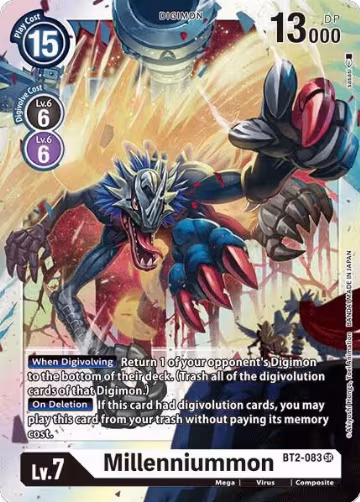 Millenniummon (BT2-083 SR), Release Special Booster 1.0 — Digimon card price