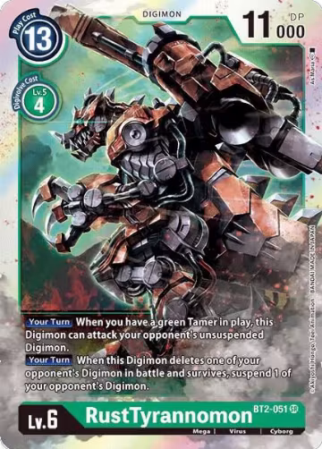 RustTyrannomon (BT2-051 SR), Release Special Booster 1.0 — Digimon card price