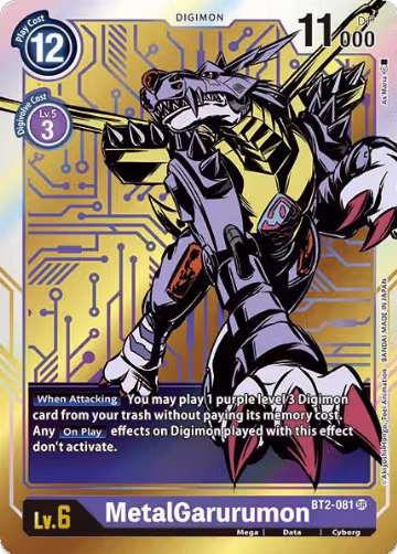 MetalGarurumon - BT2-081 (Alternate Art) (BT2-081 SR), Release Special Booster 1.0 — Digimon card price