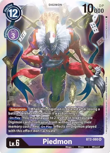 Piedmon (BT2-080 SR), Release Special Booster 1.0 — Digimon card price