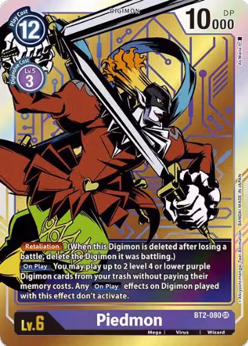 Piedmon (Alternate Art) (BT2-080 SR), Release Special Booster 1.0 — Digimon card price