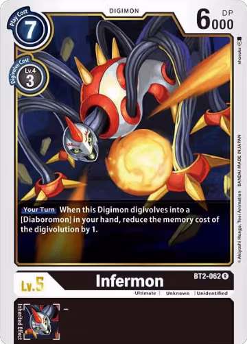 Infermon (BT2-062 R), Release Special Booster 1.0 — Digimon card price