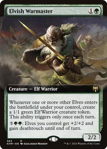 Elvish Warmaster (Extended Art) (363), Kaldheim — Magic card price