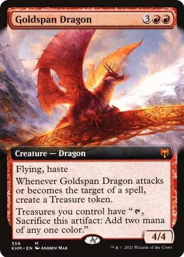 Goldspan Dragon (Extended Art) (358), Kaldheim — Magic card price