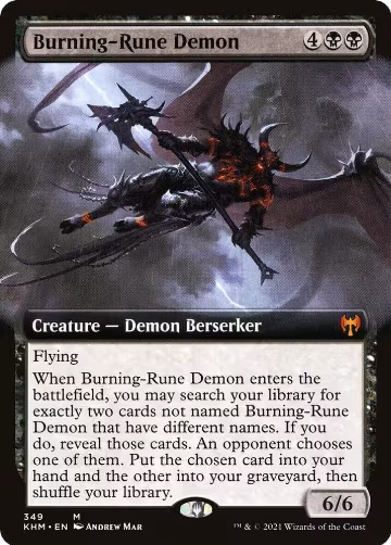 Burning-Rune Demon (Extended Art) (349), Kaldheim — Magic card price