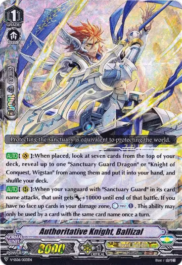 Authoritative Knight, Ballizal (RRR Foil) (V-SS06/003EN) — card price