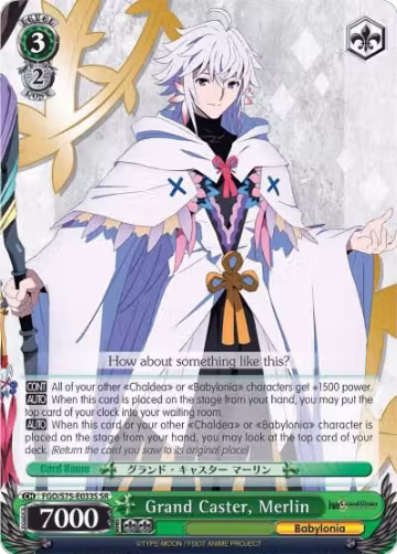 Grand Caster, Merlin (SR) (FGO/S75-E033S SR), Fate/Grand Order Absolute Demonic Front: Babylonia — Weiß Schwarz card price