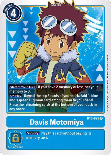 Davis Motomiya (BT3-093 R), Release Special Booster 1.5 — Digimon card price